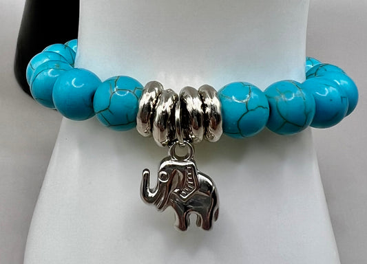 Blue Turquoise Elephant Bracelet
