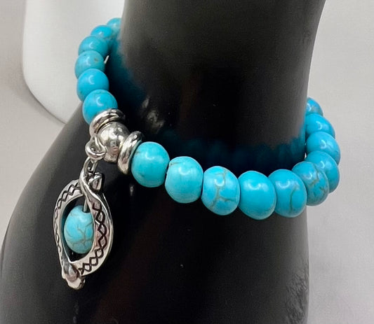 Turquoise Bracelet with Turquoise Charm