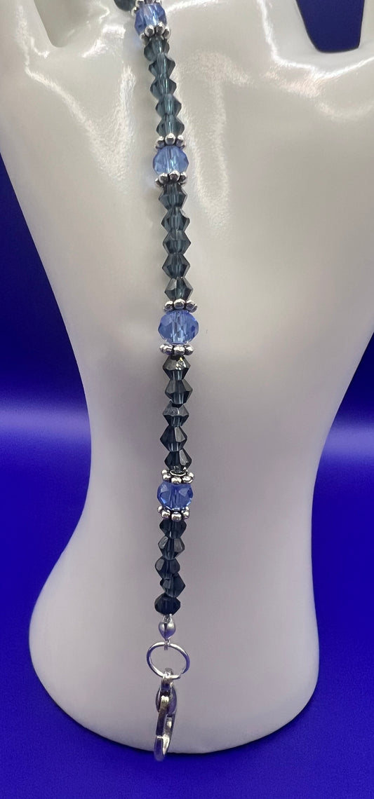 Austrian Crystal Bracelet Blue and Green Bicone Beads