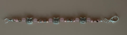 Pink Howlite Owl Bracelet