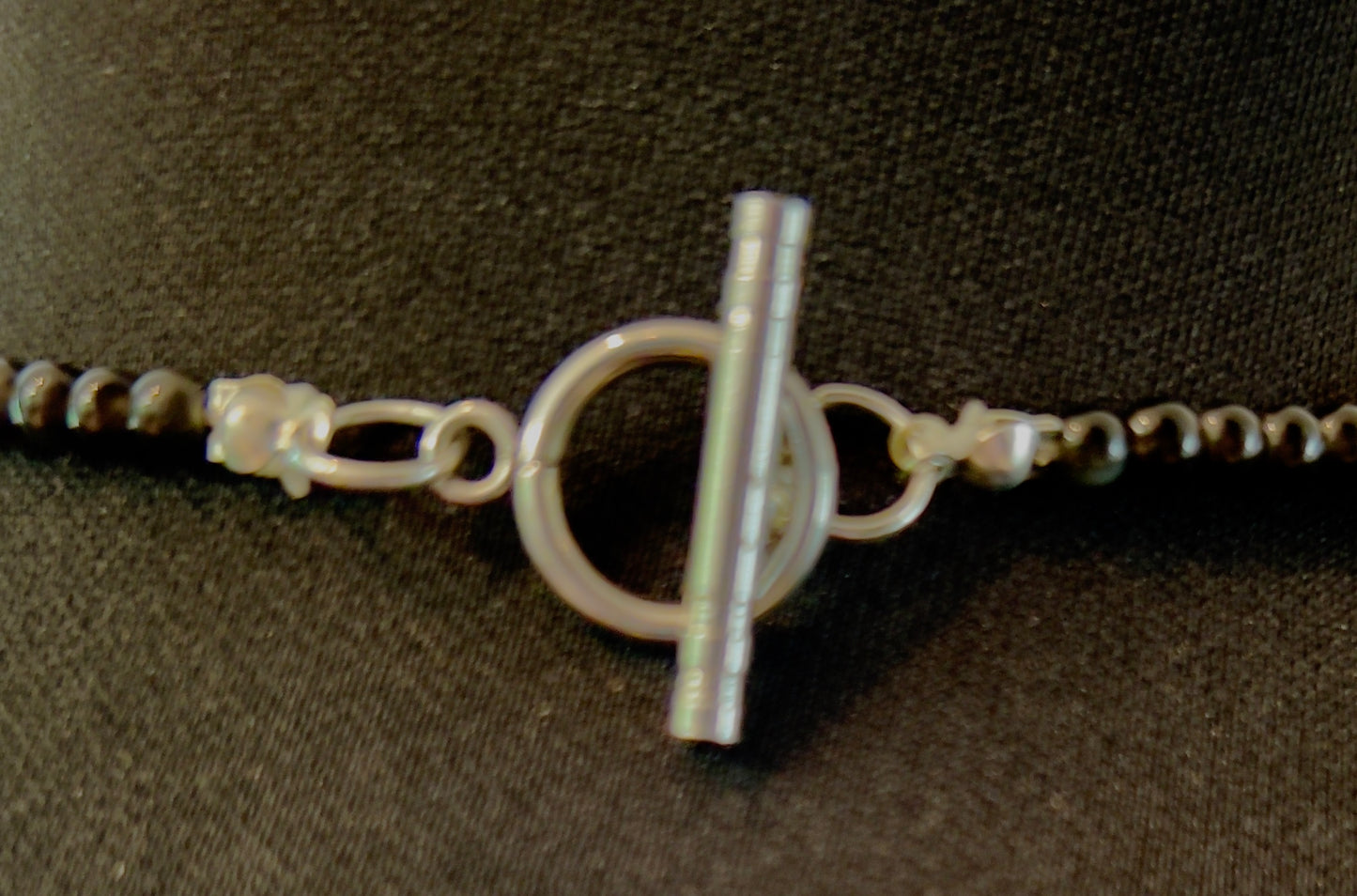 Irish Trinity Symbol Necklace of Matte Black Lava Volcanic Rock Beads